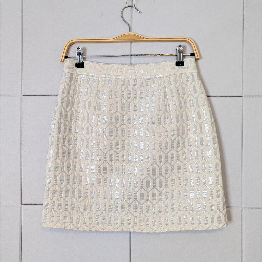 Banana Republic metallic jacquard mini skirt